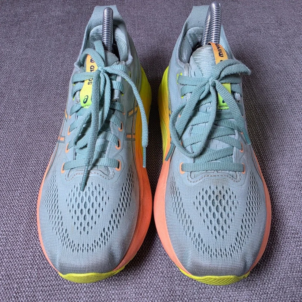 ASICS Gel-Kayano 31 Women 7.5 Grey Orange Yellow 1012B745 Running Shoes